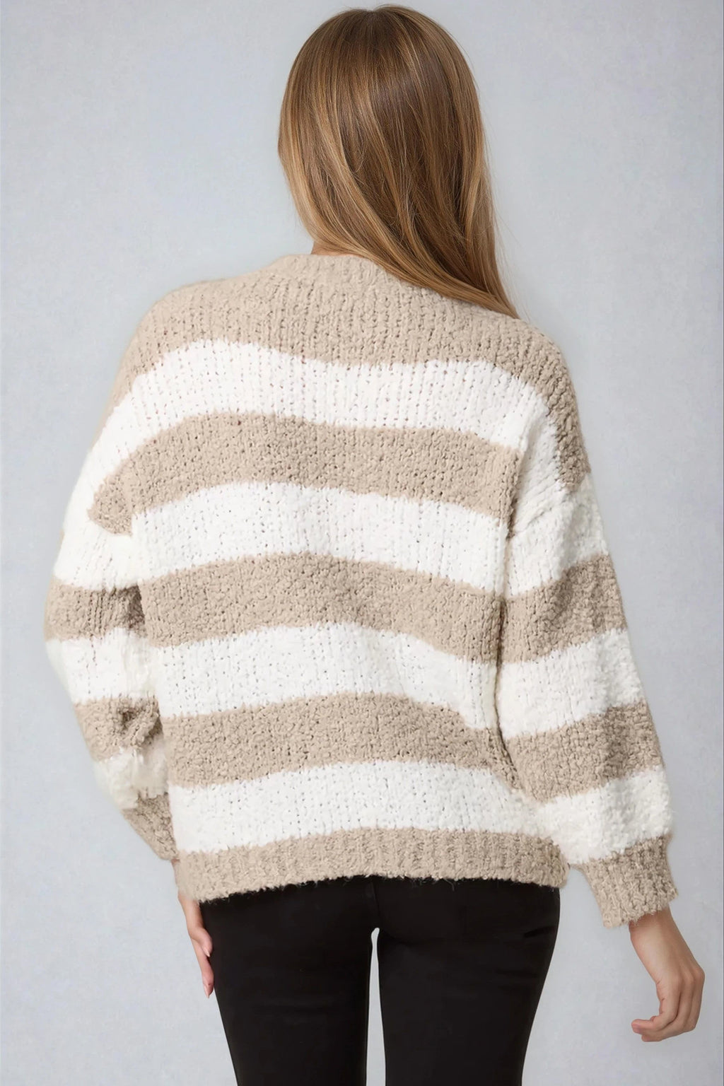 Beige Boucle Wool Blend Jumper-2