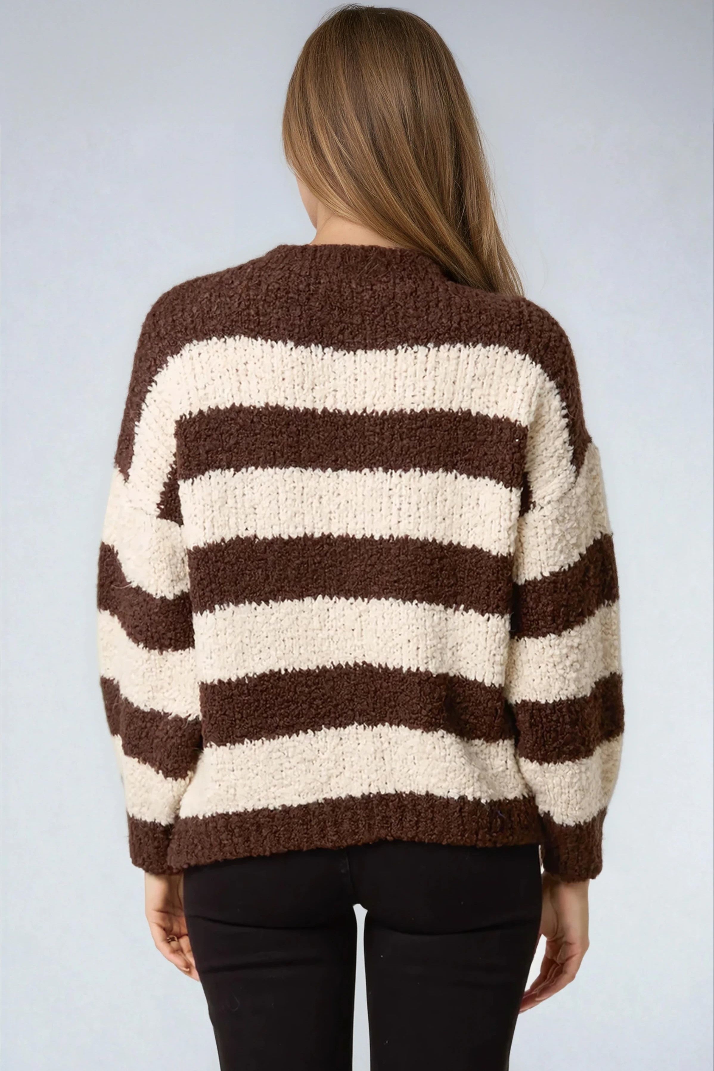 Brown Boucle Wool Blend Jumper-2