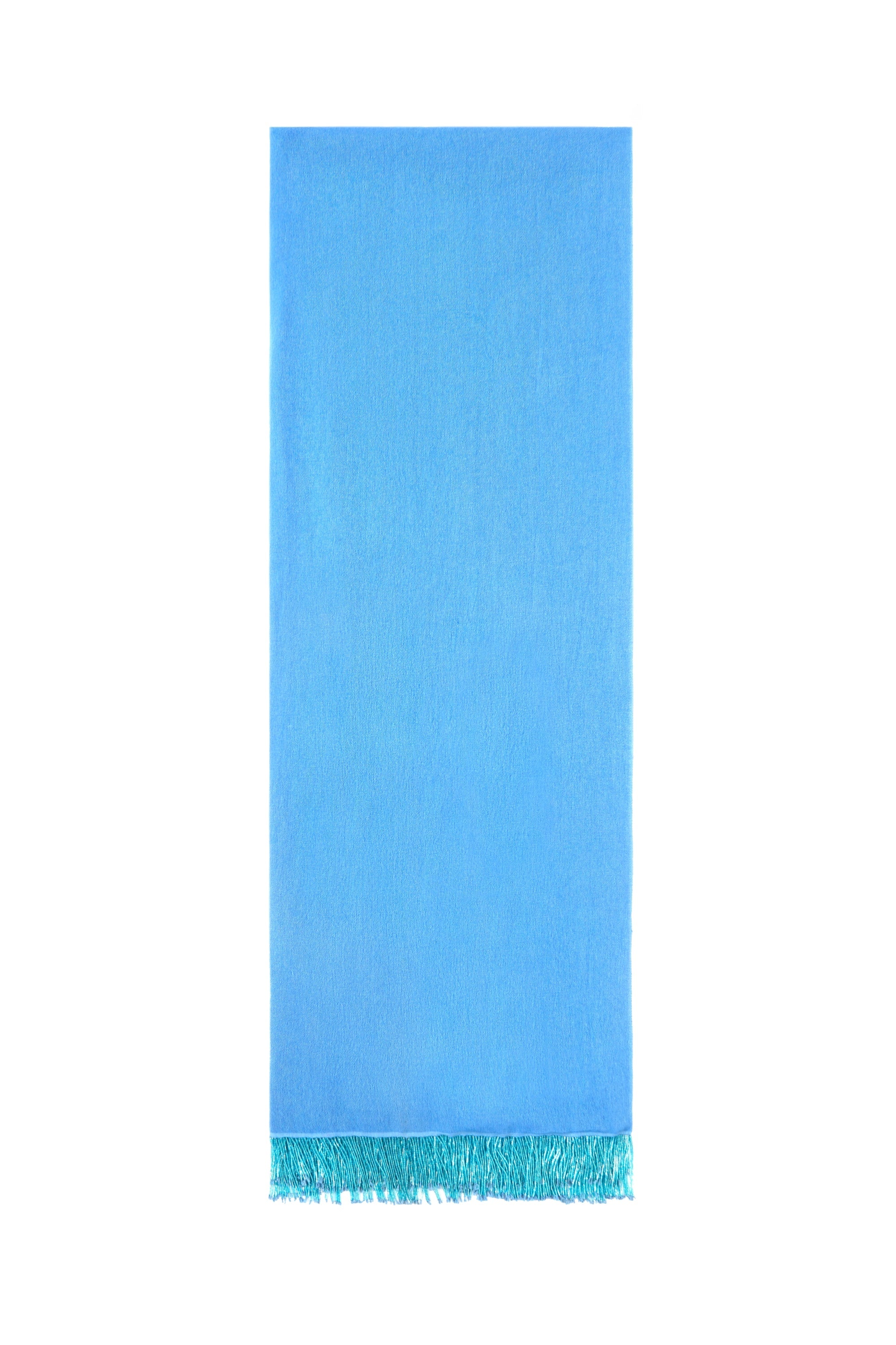 Bright Blue Pashmina Shawl with Beaded Tassels-4